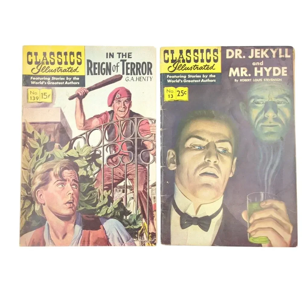 Classics Illustrated Comic Book Lot of 2 #13 #139 Gilberton 1964 1969 Silver Age